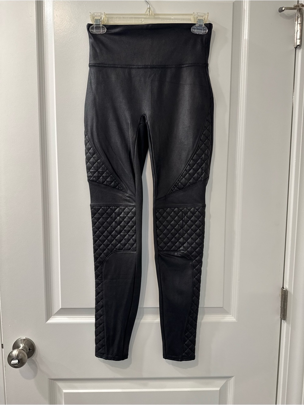 SPANX Black Leggings with Red Brand Tag